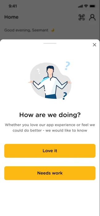 How are we doing sheet with two buttons