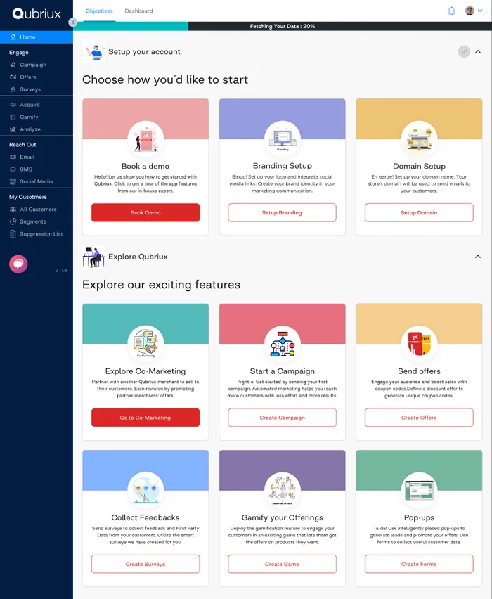Redesigned Objectives page with set up and explore sections